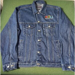 Vintage 90s Country Music Television CMT Embroidered Denim Trucker Jacket • XL